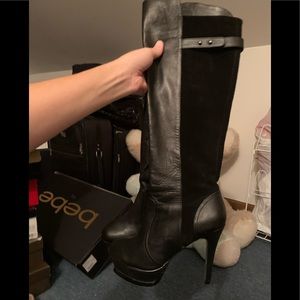 Bebe Zeta over the knee heeeled boots